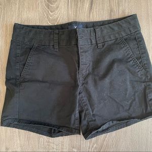 American eagle black midi shorts